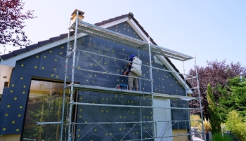 Chantier d'isolation par l'extérieur